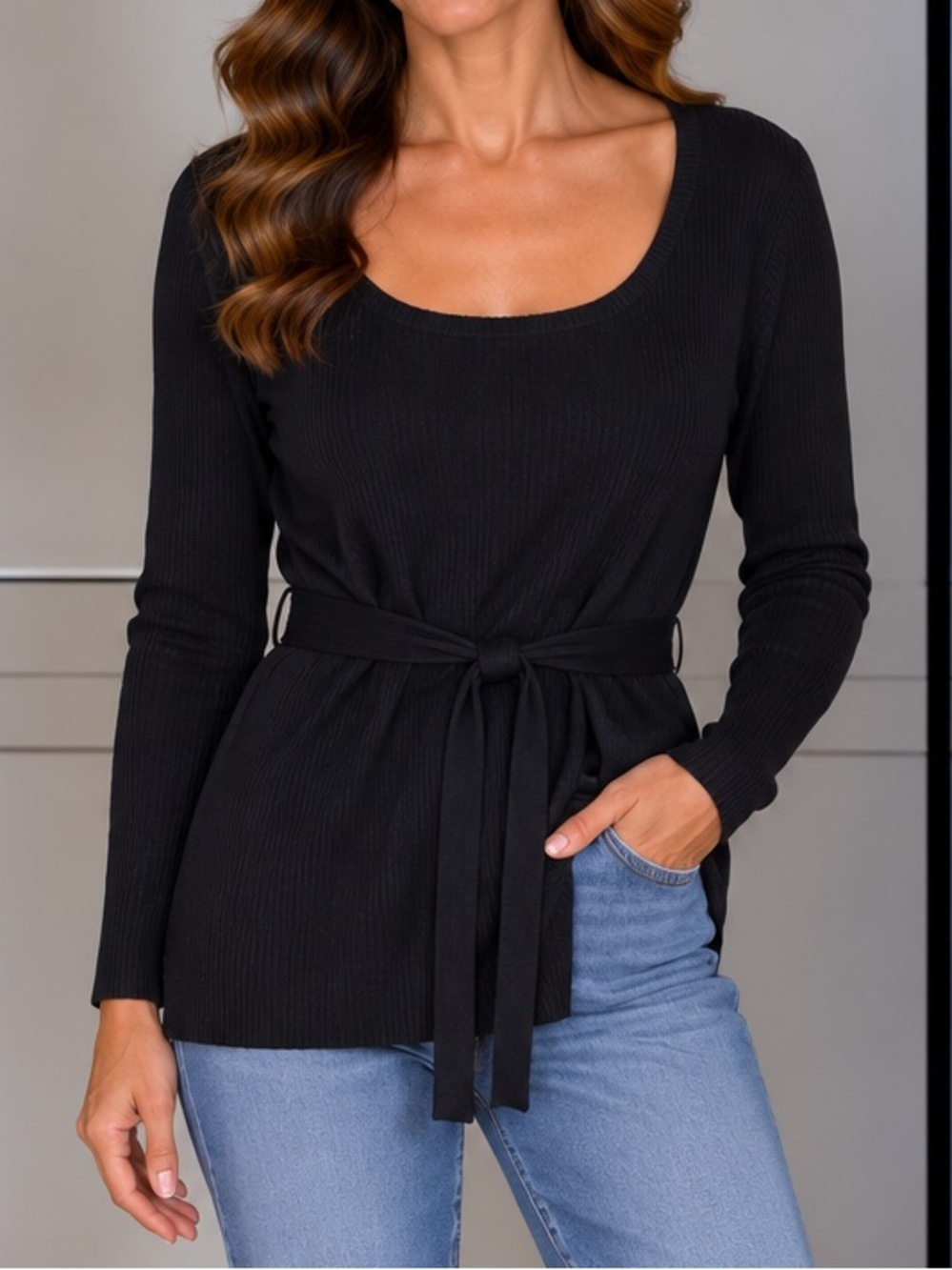 Max Studio Belted Sweater